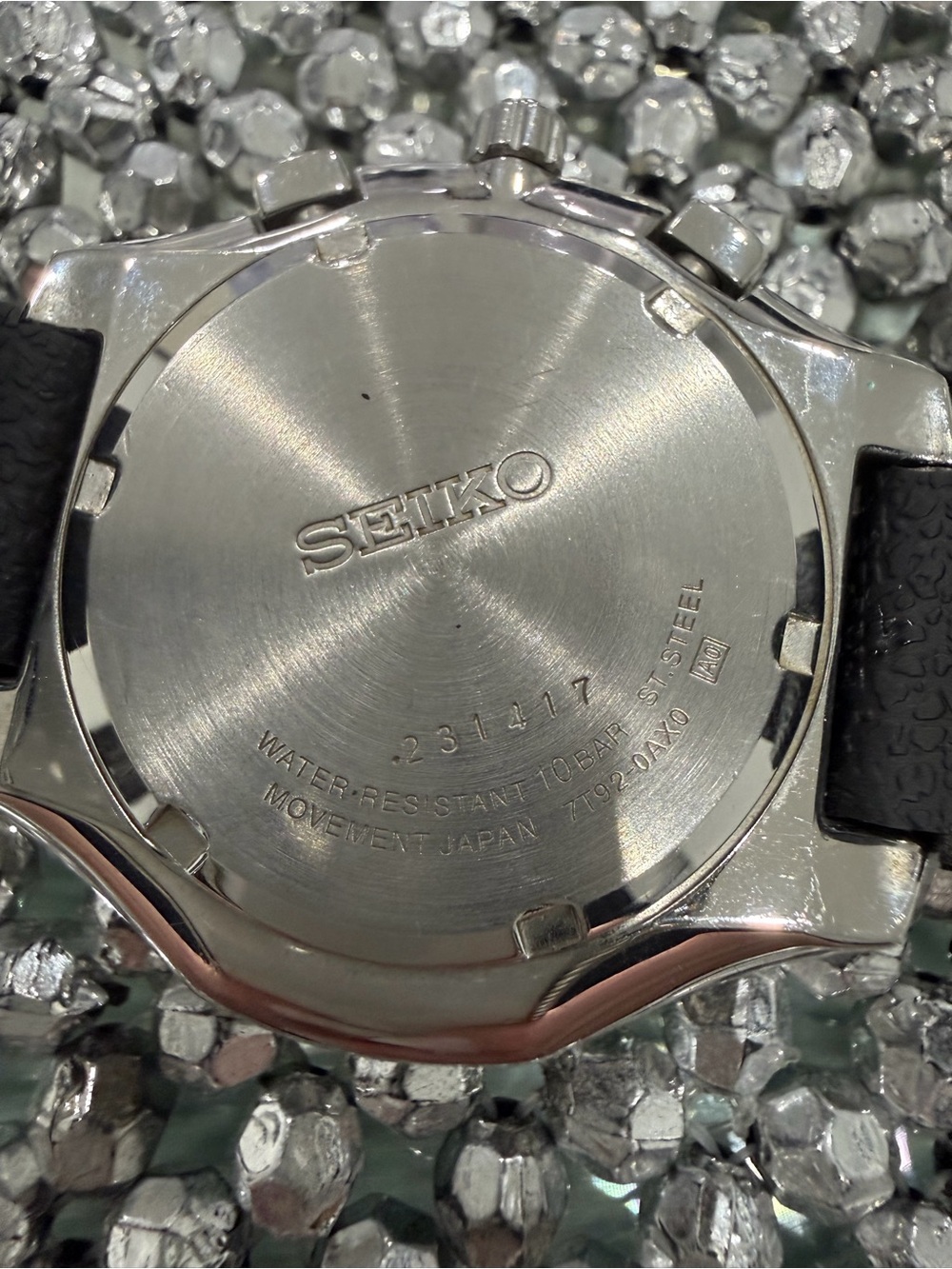 Seiko Black Dial Stainless Steel Chronograph Watch - Picture 2 of 6